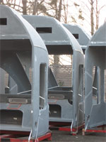 Raw train cabins in production