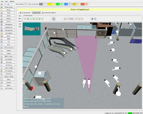 Screen shot of site control software 
