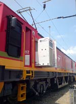 Side mounted air conditioning unit on a train 