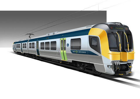 3D rendering of a train carriage