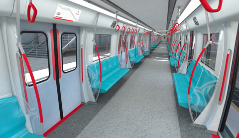 Interior of a rail carriage 
