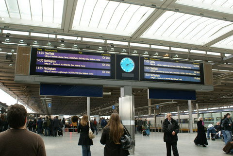 Departure board at St Pancras Station