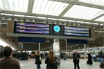 Departure board at St Pancras Station