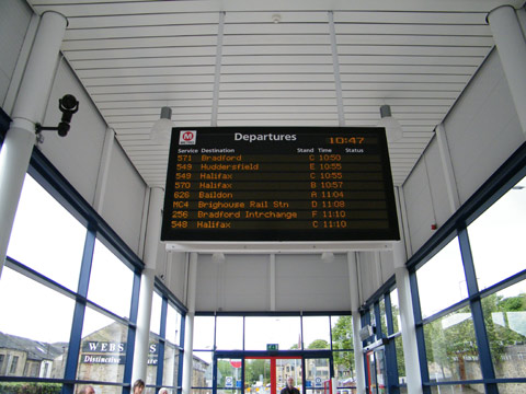 Bus station departure summary board