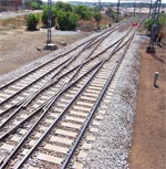 Railway track cross section junction