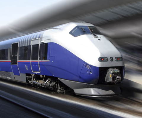 Bullet train in transit 