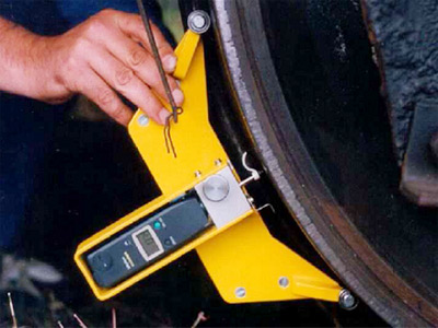Wheel diameter device in use