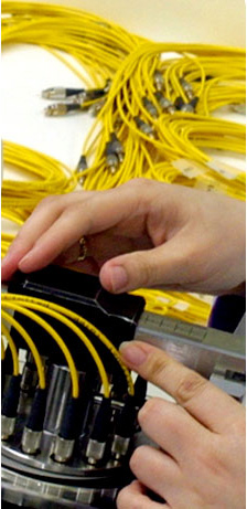 Technician Testing Fibre Optic Cables
