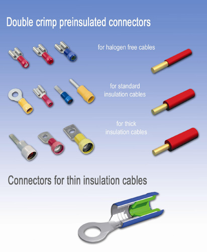 Double-crimp polycarbonate insulated terminals