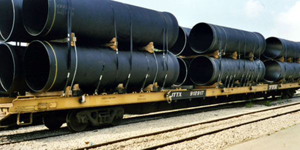 Cushioned banding acnhor on a train carriage