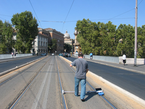 Rail corrugation analysis trolley