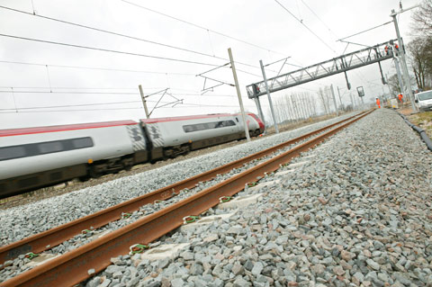 Westo coast train travelling at speed