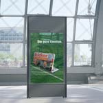 Train station advertising poster