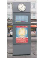 Paper backlit LCD station clock