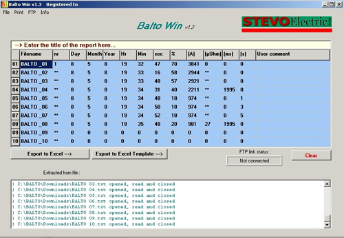 Screen shot of BALTO Win system