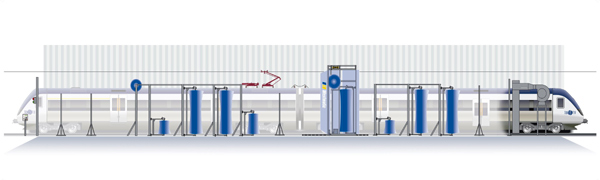 Side on diagram view of the Westmatic system workings 