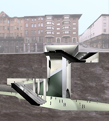 Commuter train tunnel