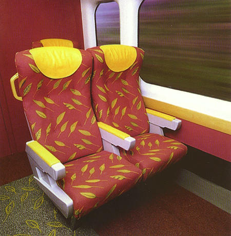 Spacious train interiors