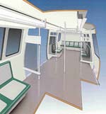 Artist's impression of the interior of the Las Vegas monorail carriage