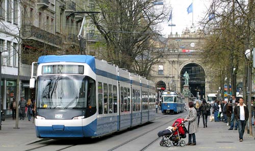 Running Zurich trams in streets