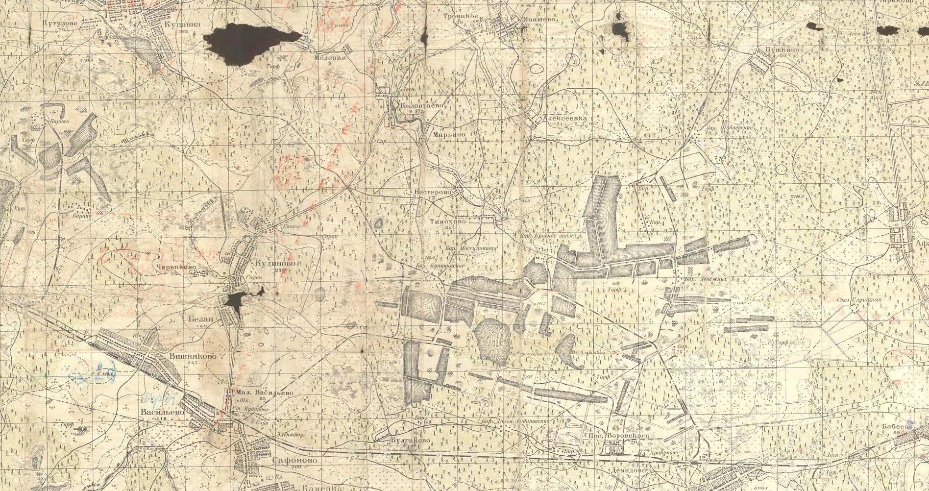 Узкоколейная железная дорога торфопредприятия имени Максима Горького — схемы и топографические карты