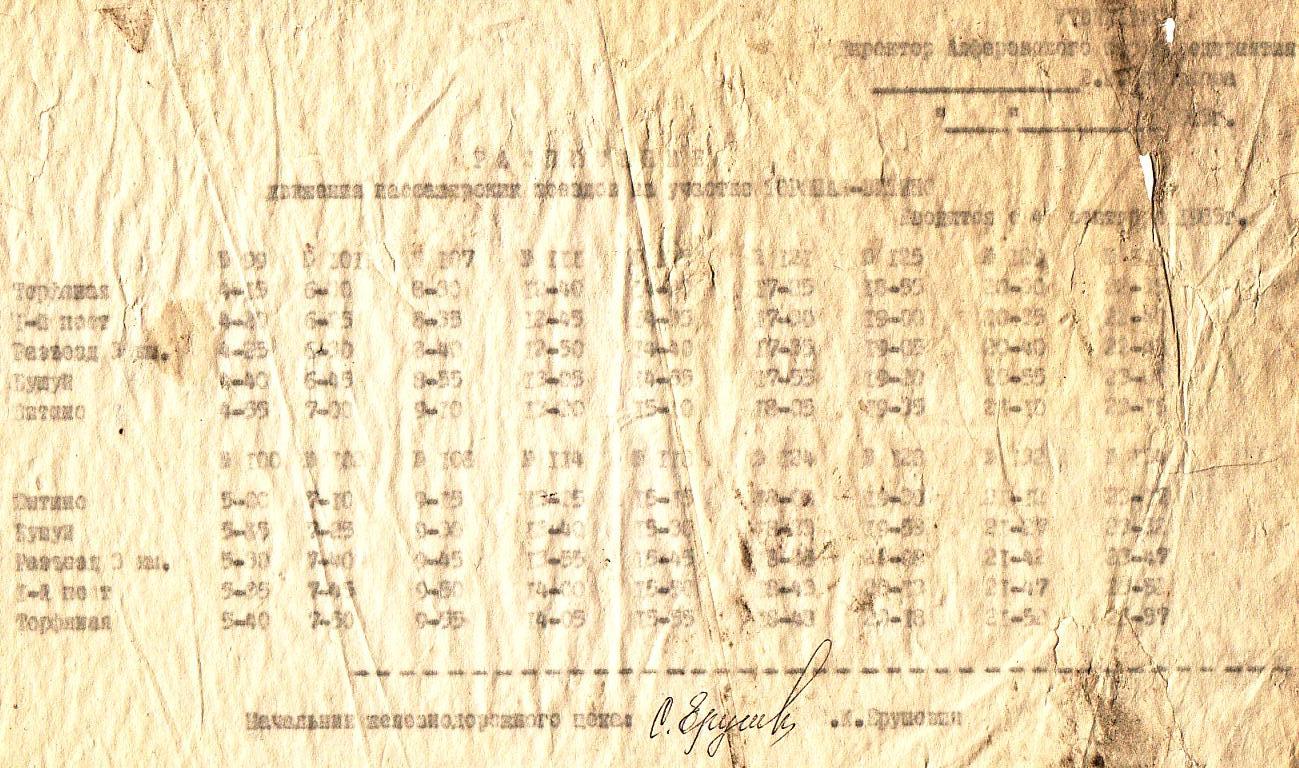 Узкоколейная железная дорога Алфёровского торфопредприятия — расписания движения пассажирских поездов