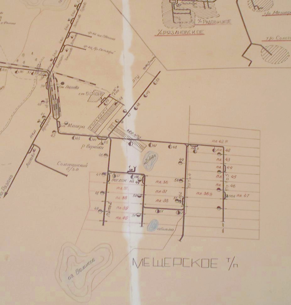 Узкоколейная железная дорога Мещерского торфопредприятия — схемы линий