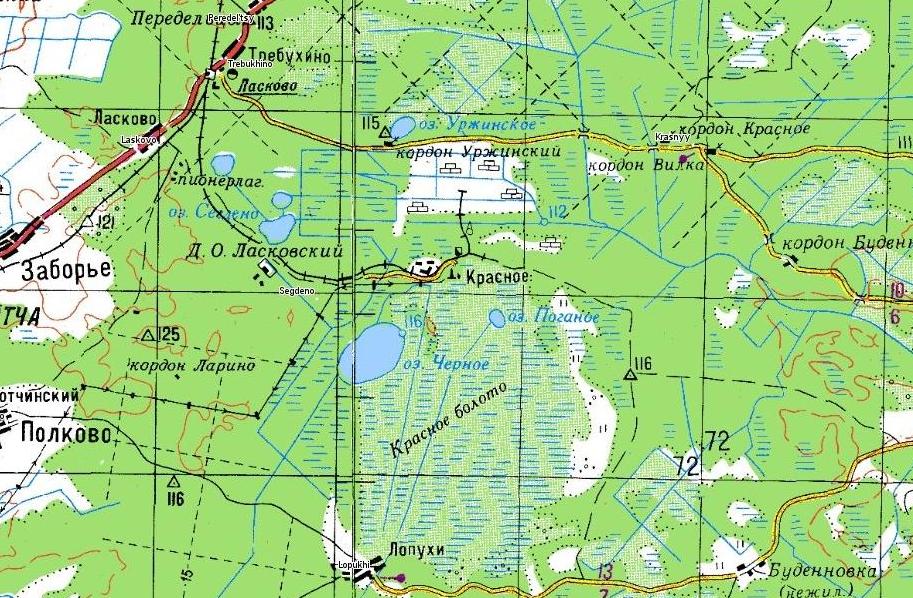 Узкоколейная железная дорога Солотчинского торфопредприятия — схемы и топографические карты