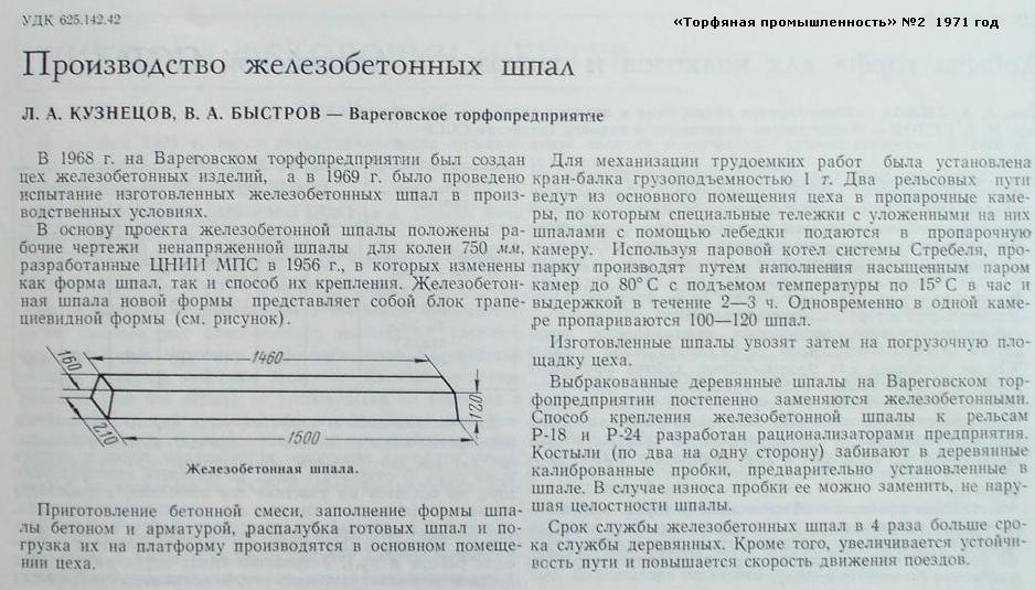 Узкоколейная железная дорога Вареговского торфопредприятия -  материалы средств массовой информации