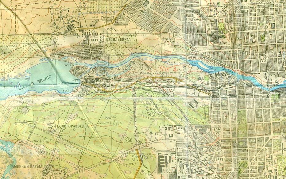 Малая Южно-Уральская (Челябинская) детская железная дорога —  схемы и топографические карты