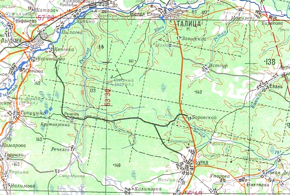 Железнодорожная линия Ощепково — Бутка  — схемы и топографические карты