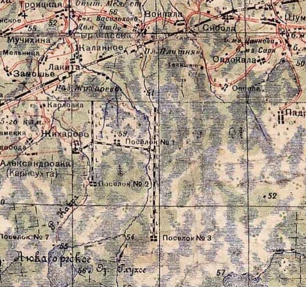 Узкоколейная железная дорога торфопредприятия «Назия» — схемы и топографические карты