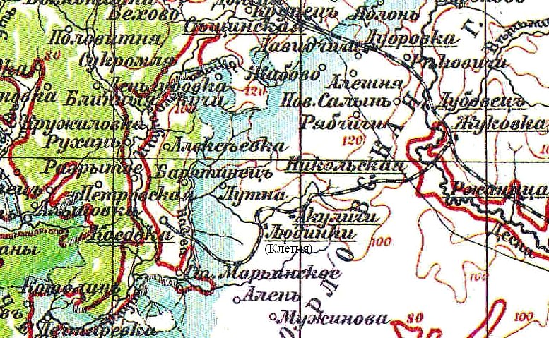 Железнодорожная линия Жуковка — Клетня —  схемы и топографические карты