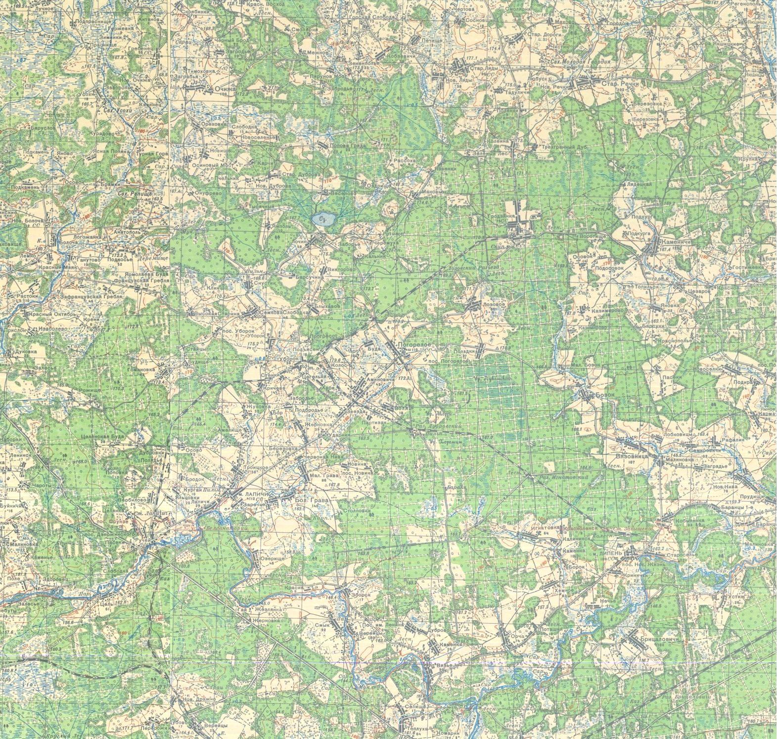 Железнодорожная линия Верейцы —  Гродзянка   —   схемы и топографические карты