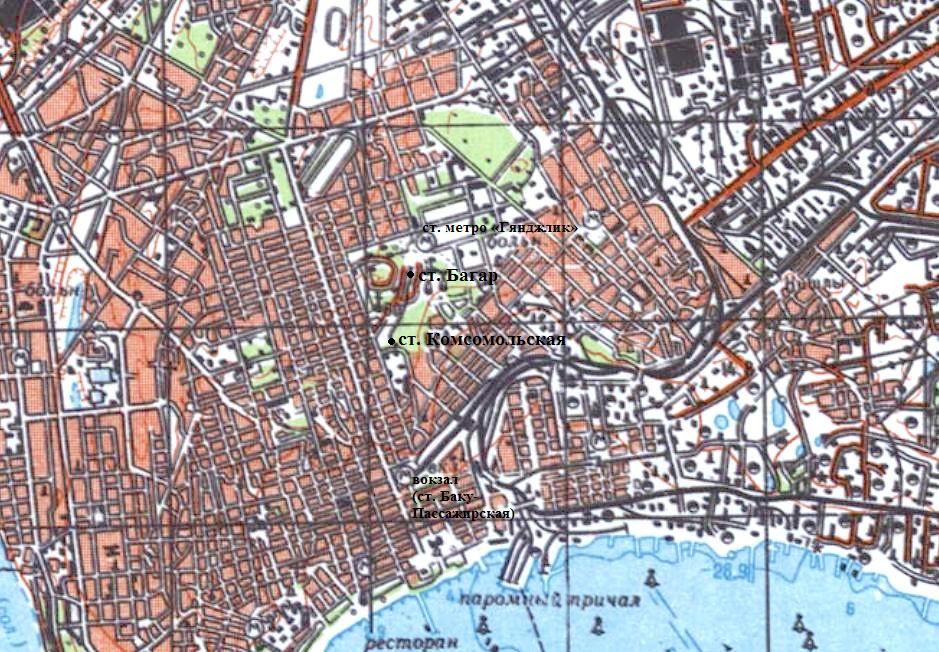 Бакинская детская железная дорога — схемы и топографические карты