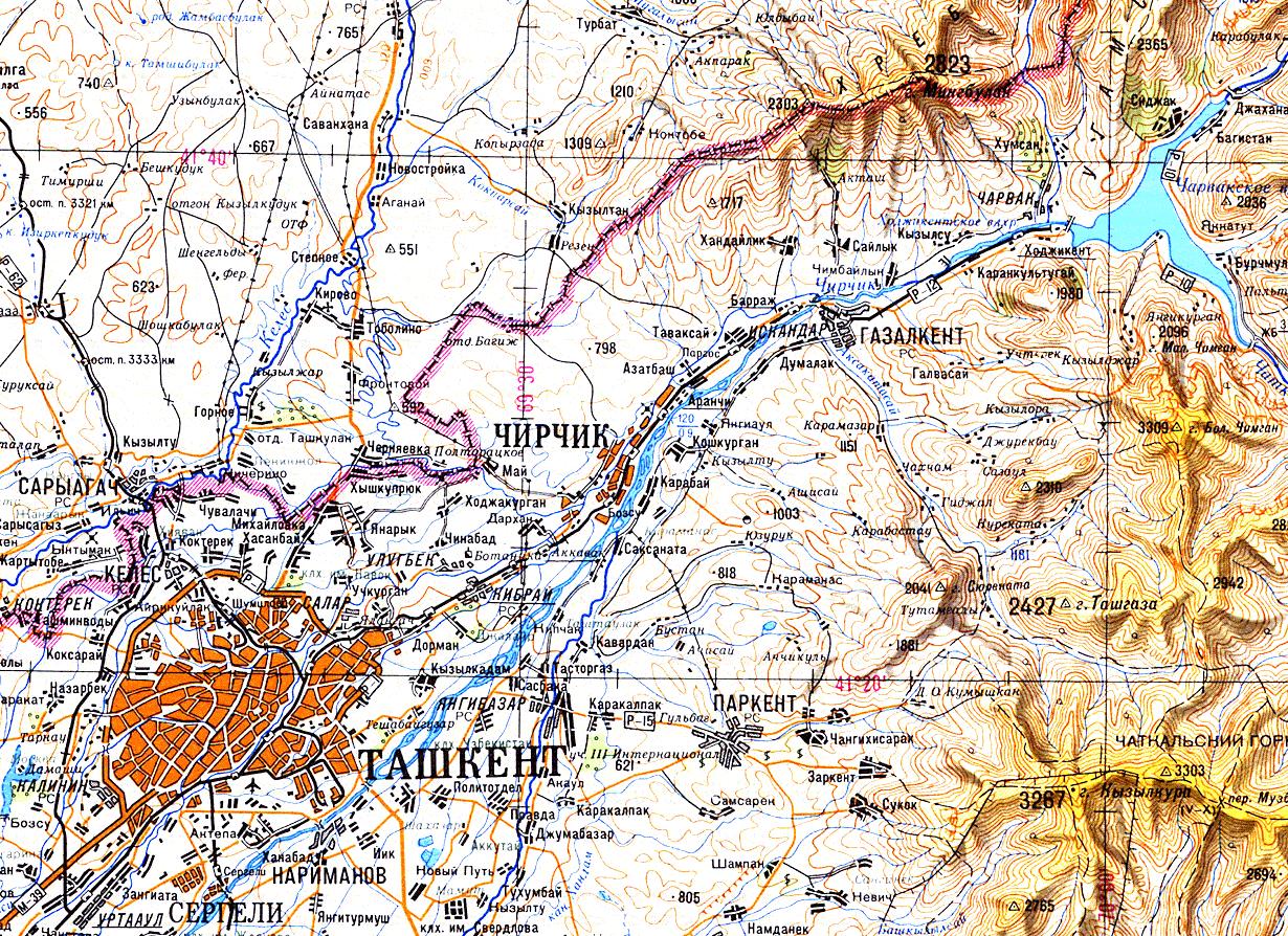 Железнодорожная линия Салар  — Чинара   —   схемы и топографические карты