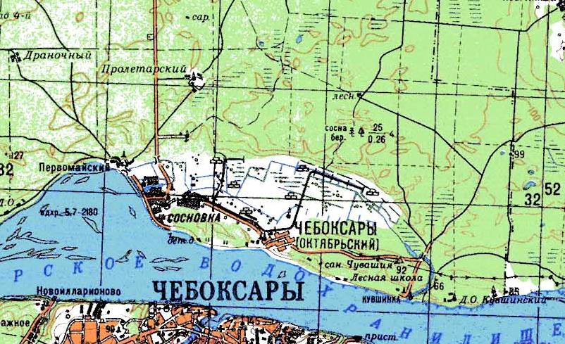 Узкоколейная железная дорога Заволжского торфопредприятия в посёлке Октябрьский - схемы и топографические карты