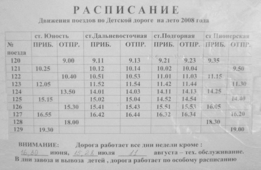 Свободненская детская железная дорога