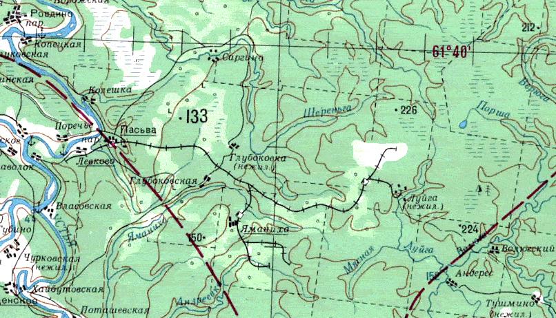 Левковская узкоколейная железная дорога - топографические карты